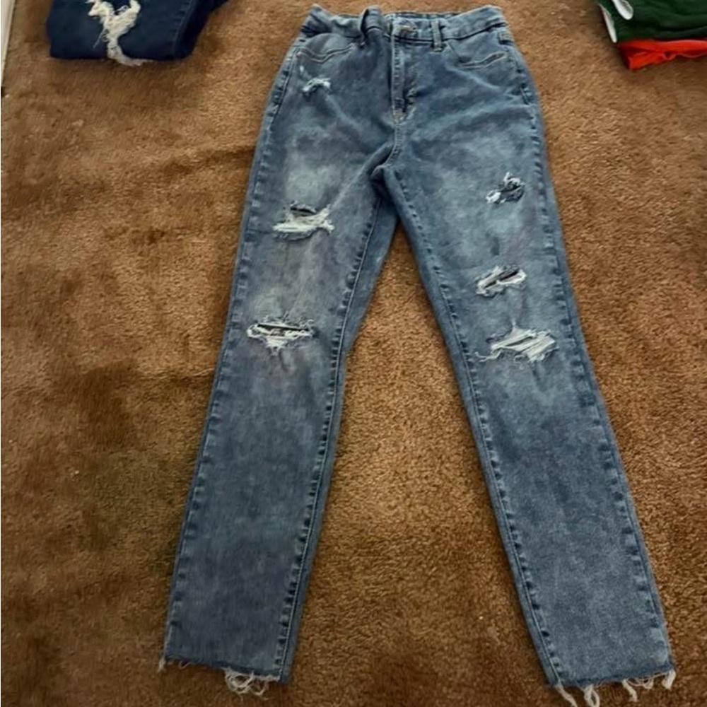 No Boundaries Blue Distressed Skinny Jeans